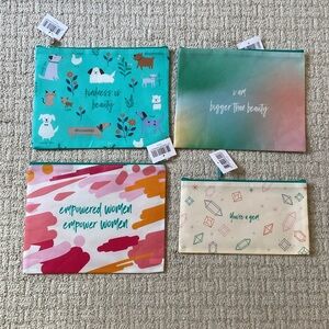 Brand New Thrive Causemetics Makeup Travel Zipper Bag Bundle Lot Of 4